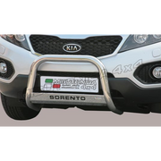Front view of a Kia Sorento with a bull bar